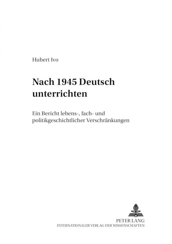 Cover-Bild Nach 1945 «Deutsch» unterrichten