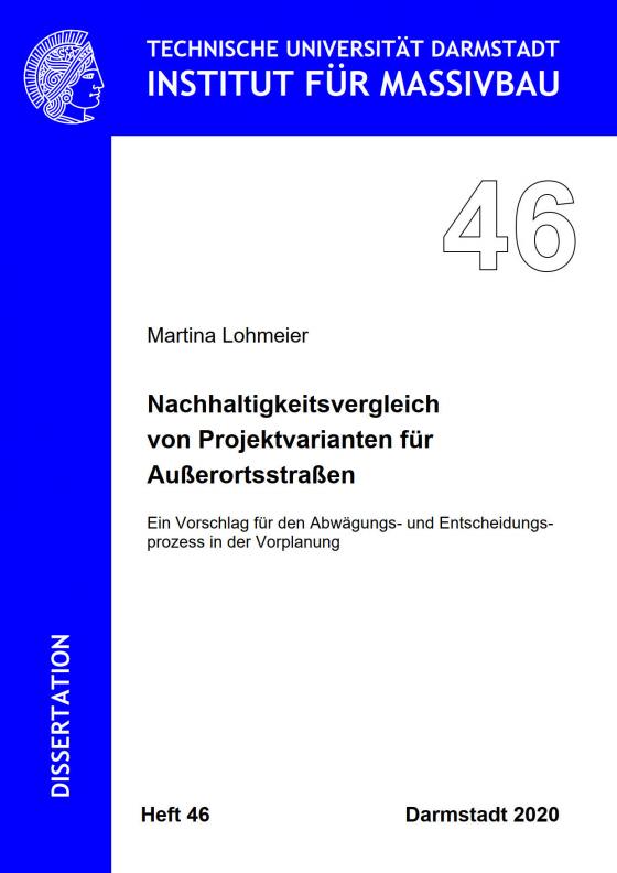 Cover-Bild Nachhaltigkeitsvergleich von Projektvarianten für Außerortsstraßen