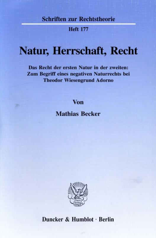 Cover-Bild Natur, Herrschaft, Recht.