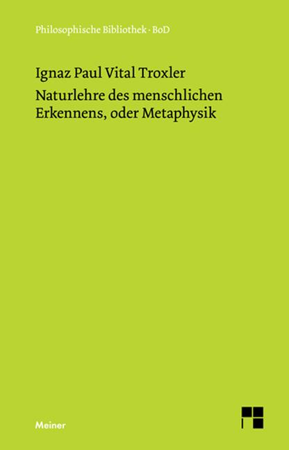 Cover-Bild Naturlehre des menschlichen Erkennens, oder Metaphysik