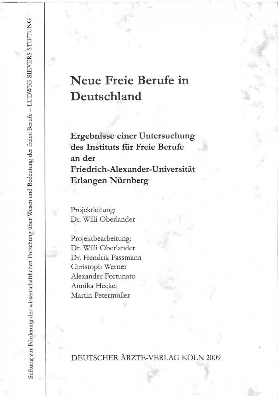 Cover-Bild Neue Freie Berufe in Deutschland