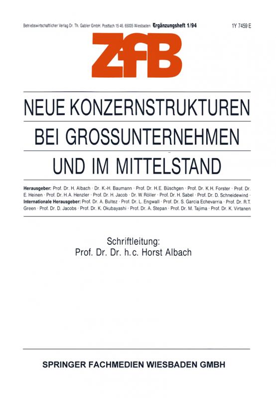 Cover-Bild Neue Konzernstrukturen bei Großunternehmen und im Mittelstand