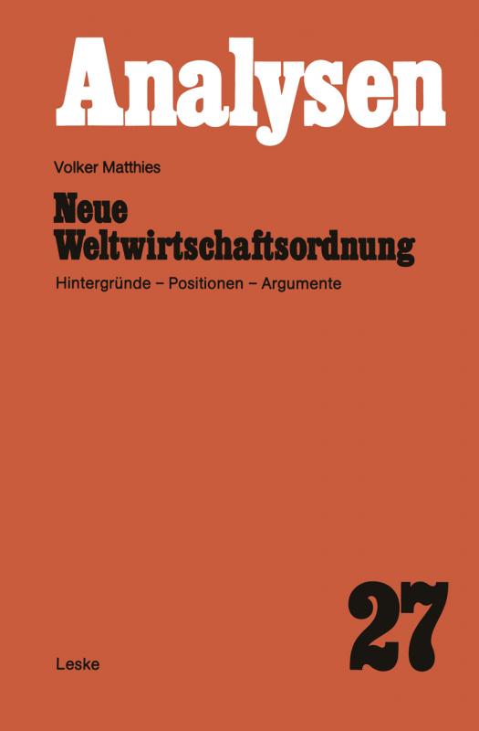 Cover-Bild Neue Weltwirtschaftsordnung