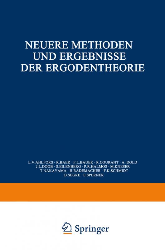 Cover-Bild Neuere Methoden und Ergebnisse der Ergodentheorie