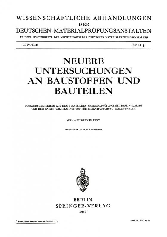 Cover-Bild Neuere Untersuchungen an Baustoffen und Bauteilen