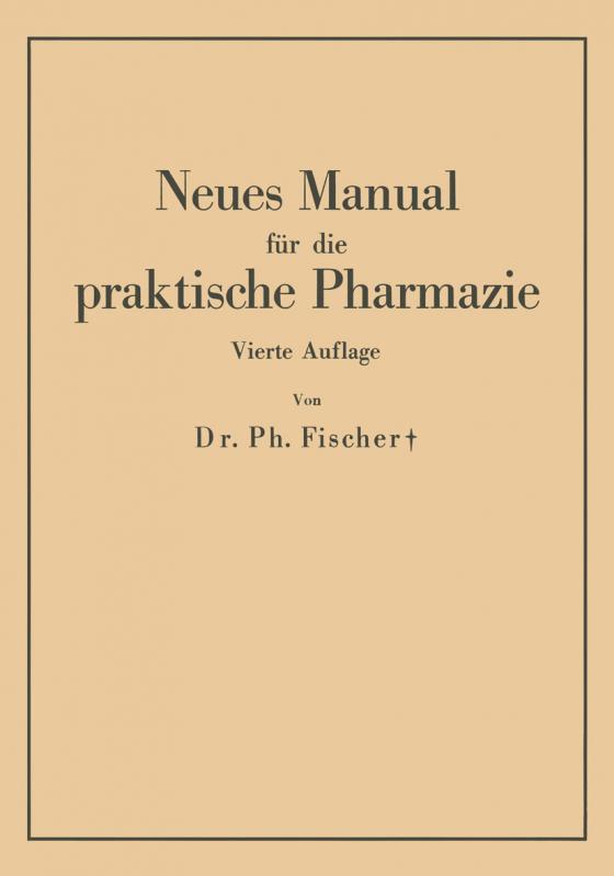 Cover-Bild Neues Manual für die praktische Pharmazie