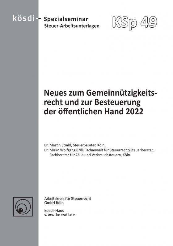Cover-Bild Neues zum Gemeinnützigkeitsrecht und zur Besteuerung der öffentlichen Hand 2022