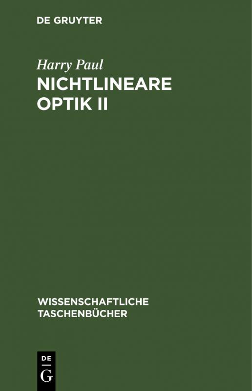 Cover-Bild Nichtlineare Optik II