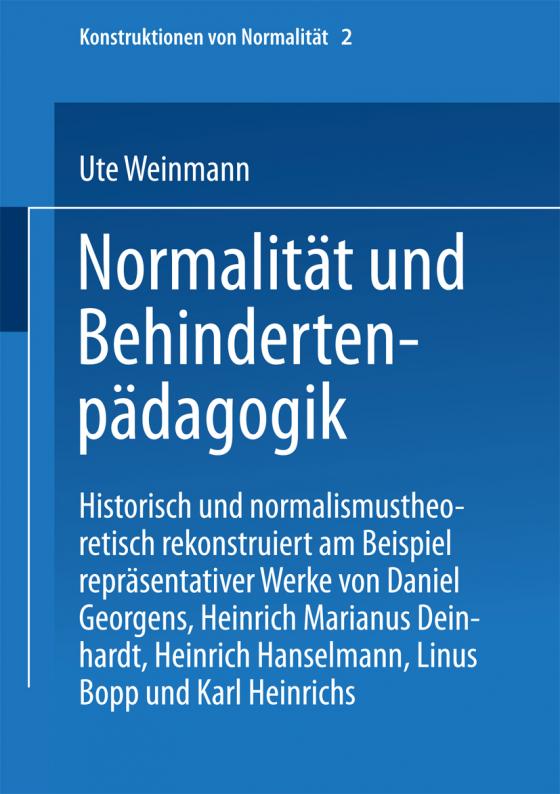 Cover-Bild Normalität und Behindertenpädagogik