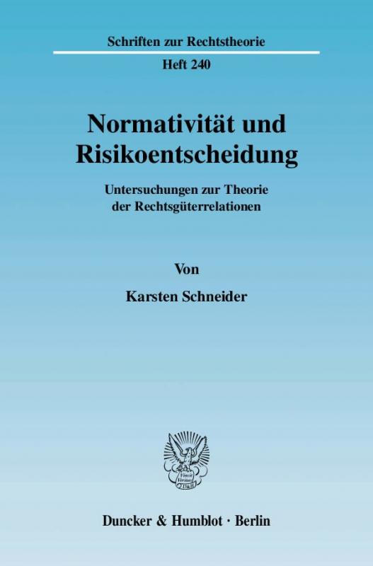 Cover-Bild Normativität und Risikoentscheidung.