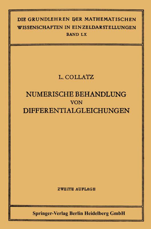 Cover-Bild Numerische Behandlung von Differentialgleichungen