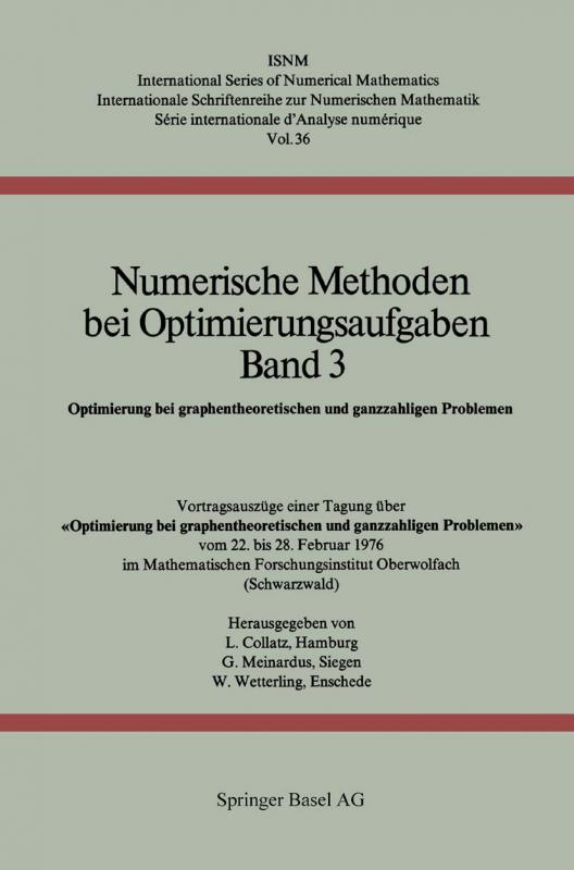 Cover-Bild Numerische Methoden bei Optimierungsaufgaben Band 3