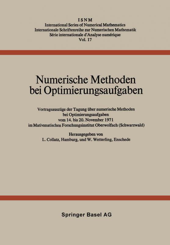 Cover-Bild Numerische Methoden bei Optimierungsaufgaben