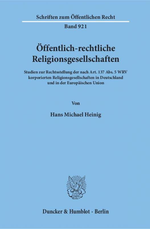 Cover-Bild Öffentlich-rechtliche Religionsgesellschaften.