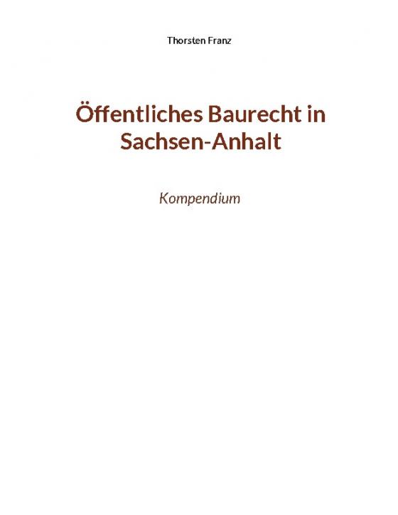 Cover-Bild Öffentliches Baurecht in Sachsen-Anhalt