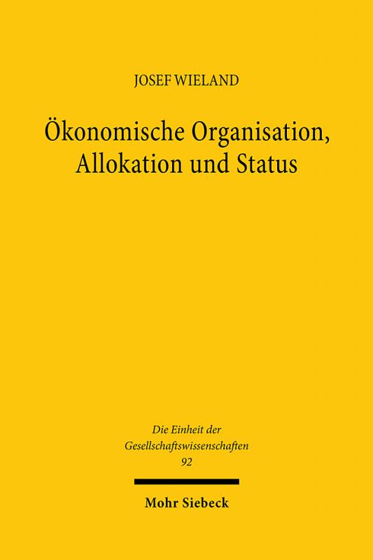 Cover-Bild Ökonomische Organisation, Allokation und Status