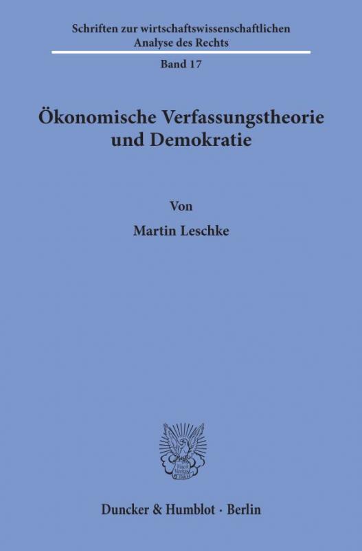 Cover-Bild Ökonomische Verfassungstheorie und Demokratie.