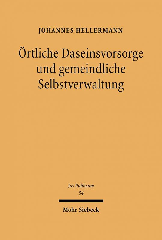 Cover-Bild Örtliche Daseinsvorsorge und gemeindliche Selbstverwaltung