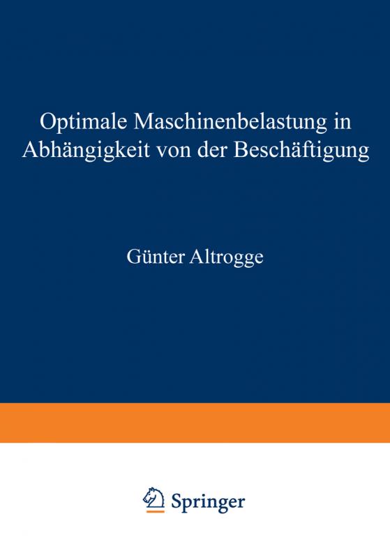 Cover-Bild Optimale Maschinenbelastung in Abhängigkeit von der Beschäftigung