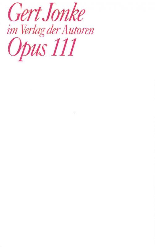 Cover-Bild Opus 111