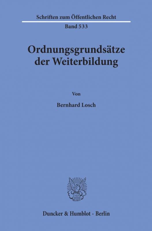 Cover-Bild Ordnungsgrundsätze der Weiterbildung.