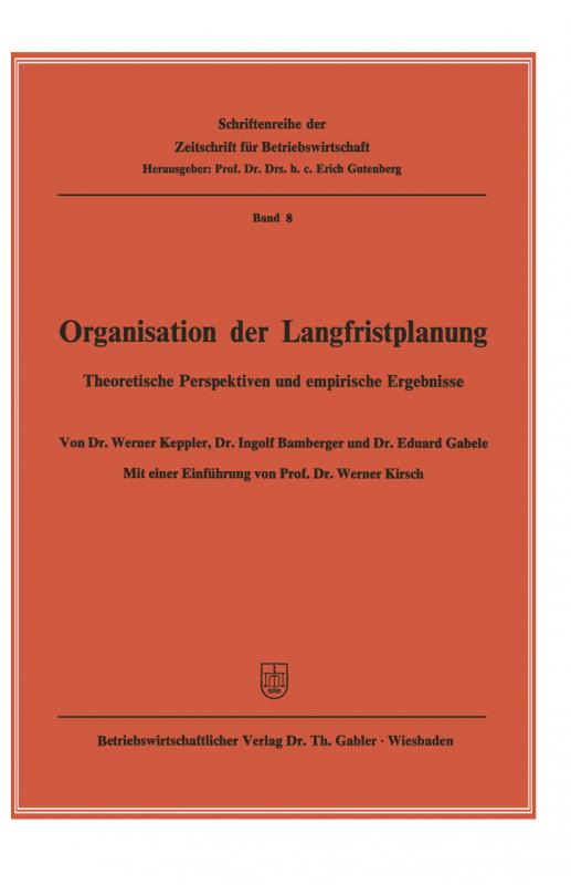 Cover-Bild Organisation der Langfristplanung