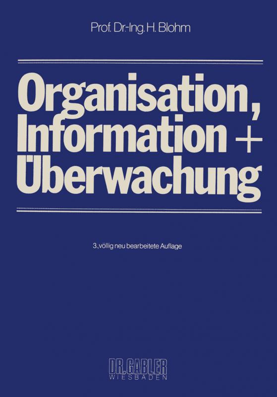 Cover-Bild Organisation, Information und Überwachung