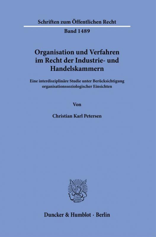 Cover-Bild Organisation und Verfahren im Recht der Industrie- und Handelskammern.