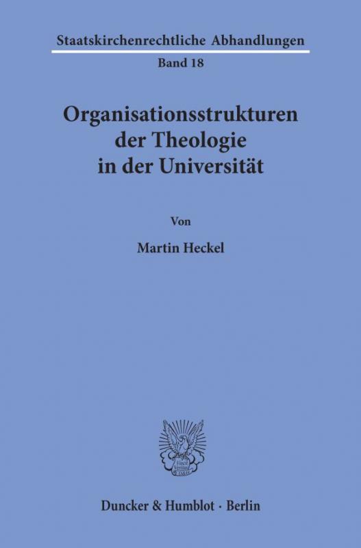 Cover-Bild Organisationsstrukturen der Theologie in der Universität.