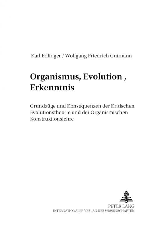 Cover-Bild Organismus, Evolution, Erkenntnis