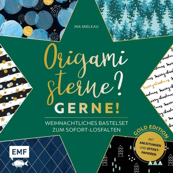 Cover-Bild Origamisterne? Gerne! – Gold Edition – Weihnachtliches Bastelset zum Sofort-Losfalten