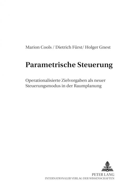 Cover-Bild Parametrische Steuerung