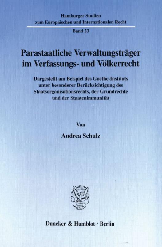 Cover-Bild Parastaatliche Verwaltungsträger im Verfassungs- und Völkerrecht.