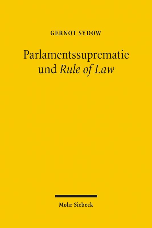 Cover-Bild Parlamentssuprematie und Rule of Law
