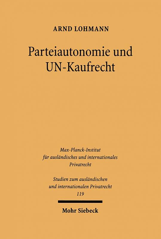 Cover-Bild Parteiautonomie und UN-Kaufrecht