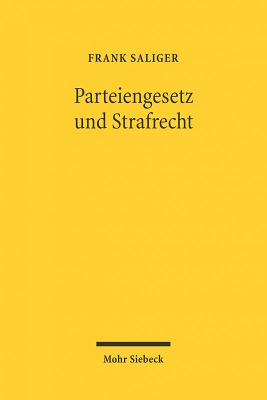 Cover-Bild Parteiengesetz und Strafrecht