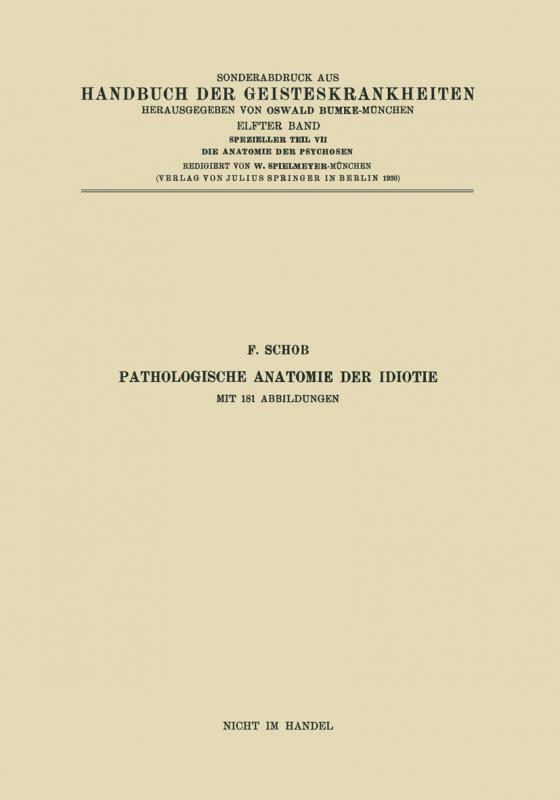 Cover-Bild Pathologische Anatomie der Idiotie