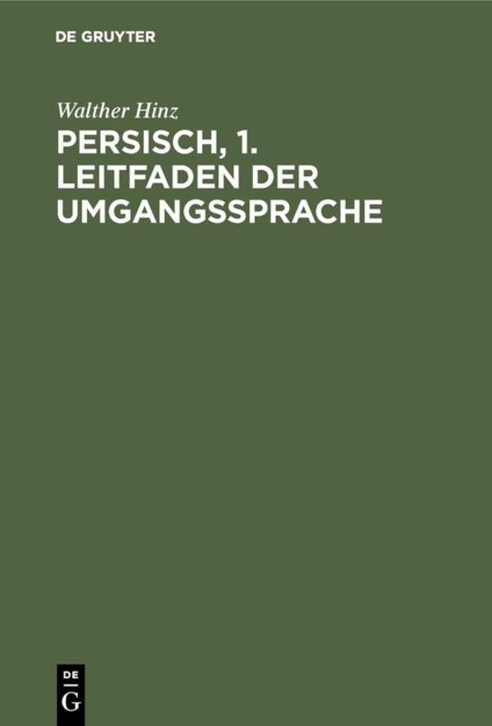 Cover-Bild Persisch, 1. Leitfaden der Umgangssprache