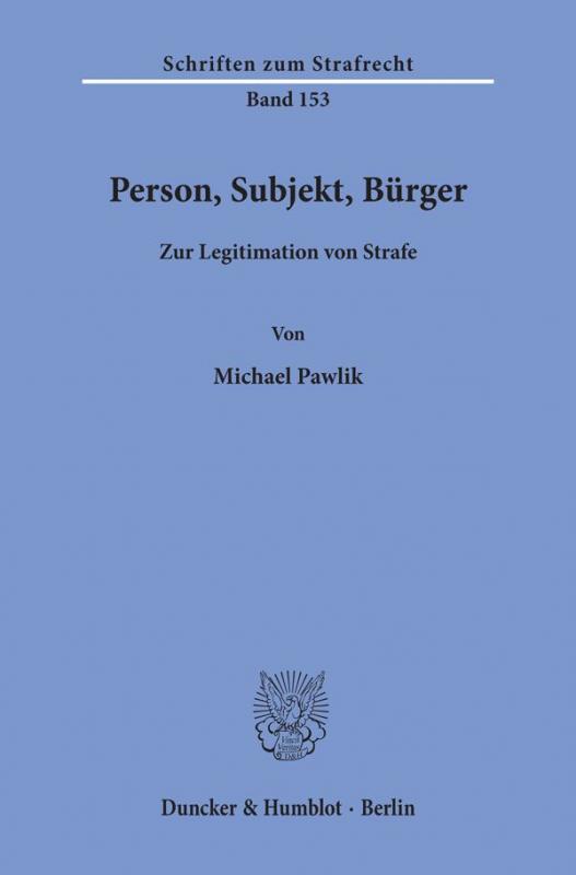 Cover-Bild Person, Subjekt, Bürger.