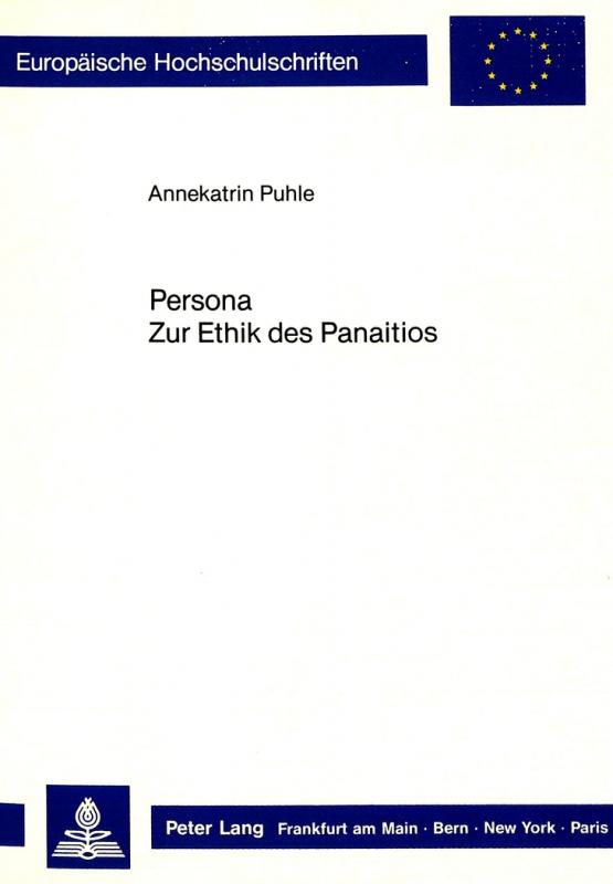 Cover-Bild Persona. Zur Ethik des Panaitios