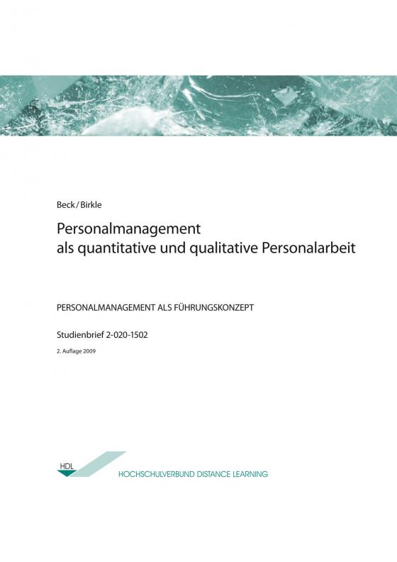 Cover-Bild Personalmanagement als quantitative und qualitative Personalarbeit