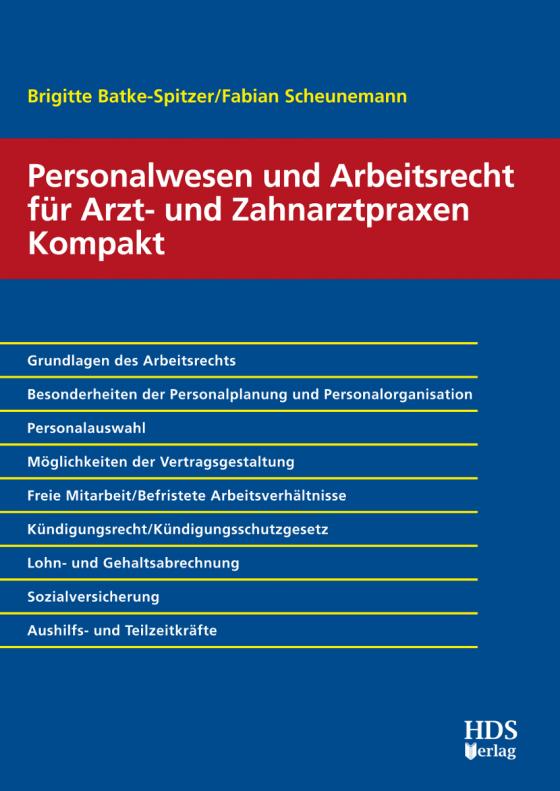 Cover-Bild Personalwesen und Arbeitsrecht für Arzt- und Zahnarztpraxen Kompakt