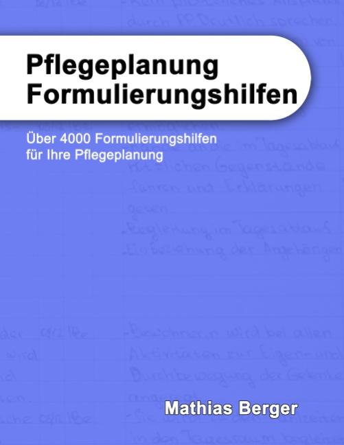 Cover-Bild Pflegeplanung Formulierungshilfen