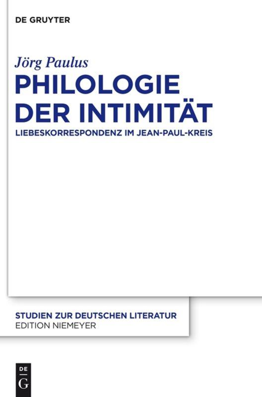 Cover-Bild Philologie der Intimität