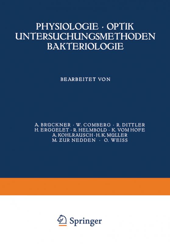 Cover-Bild Physiologie · Optik Untersuchungsmethoden Bakteriologie