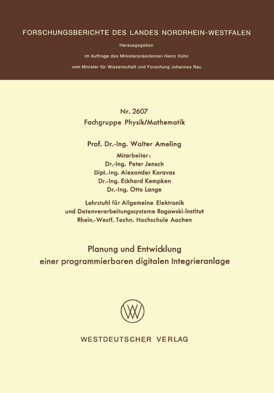 Cover-Bild Planung und Entwicklung einer programmierbaren digitalen Integrieranlage