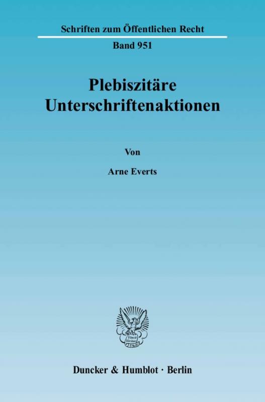 Cover-Bild Plebiszitäre Unterschriftenaktionen.