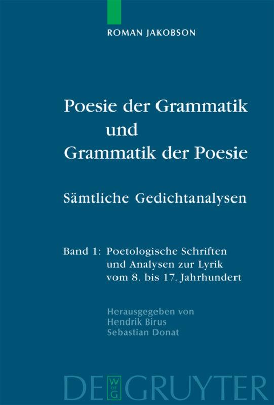 Cover-Bild Poesie der Grammatik und Grammatik der Poesie