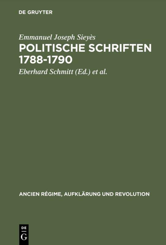 Cover-Bild Politische Schriften 1788–1790