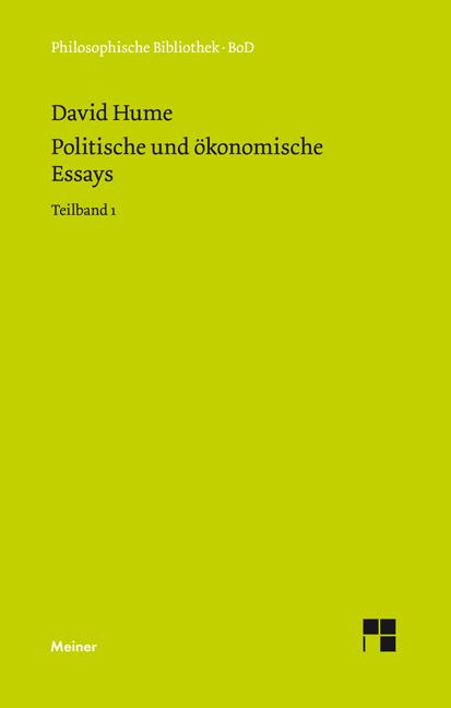 Cover-Bild Politische und ökonomische Essays. Teilband 1